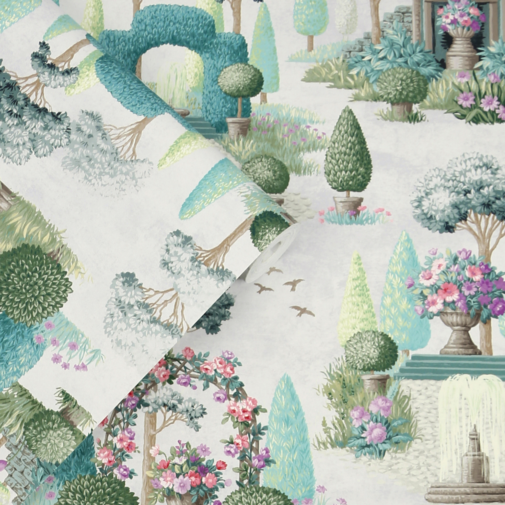 Tapet Laura Ashley Naunton Folly Fern Grön 122746
