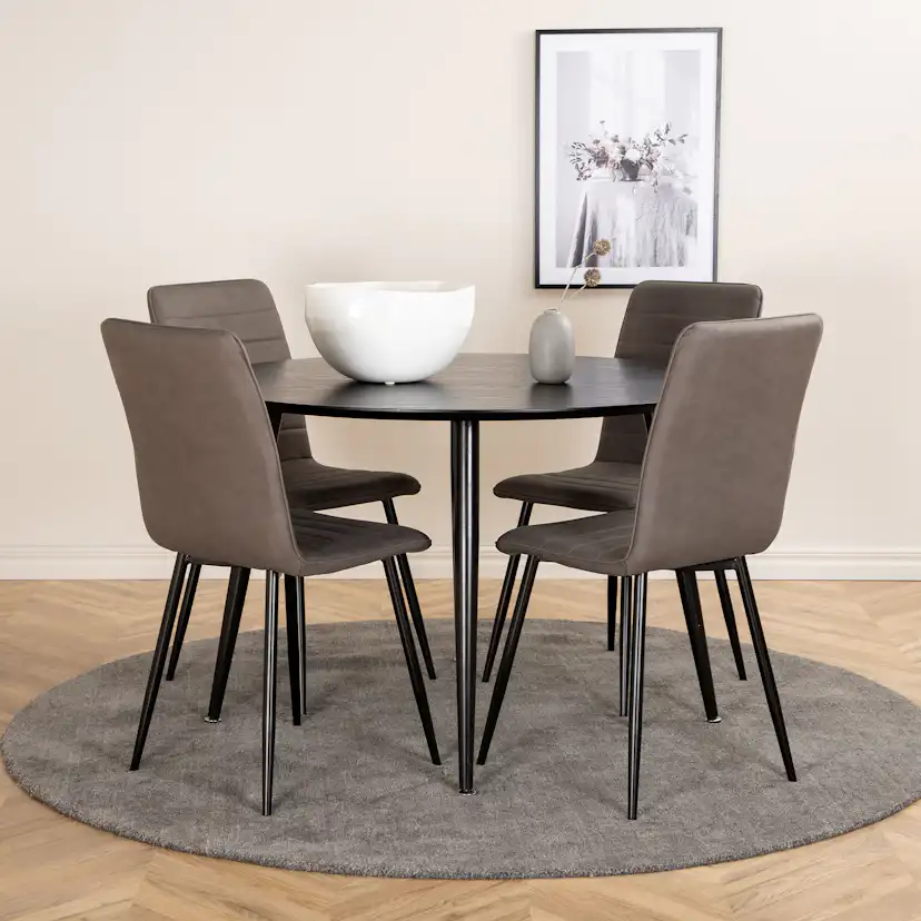 Matgrupp Venture Home Dipp Ø115 cm med 4 Windu Stolar