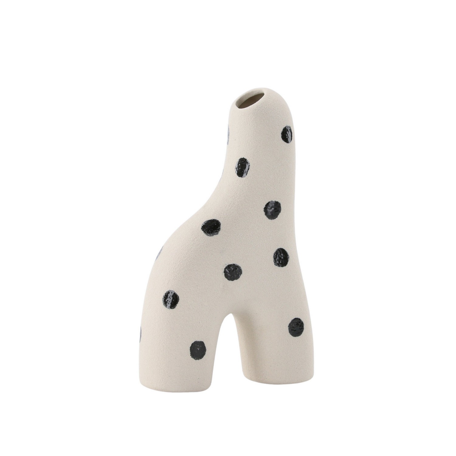 Aya Vase - White/Black Dots - 9*4*16Hcm Vit/Svart