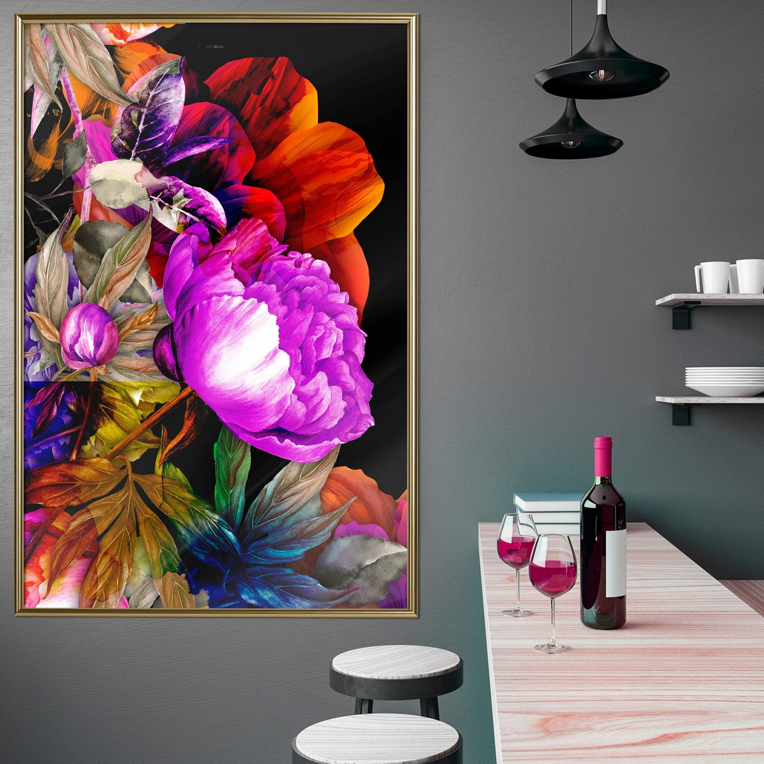 Affisch - Summer Colours [Poster] 40x60 Guld ram, 40x60 cm