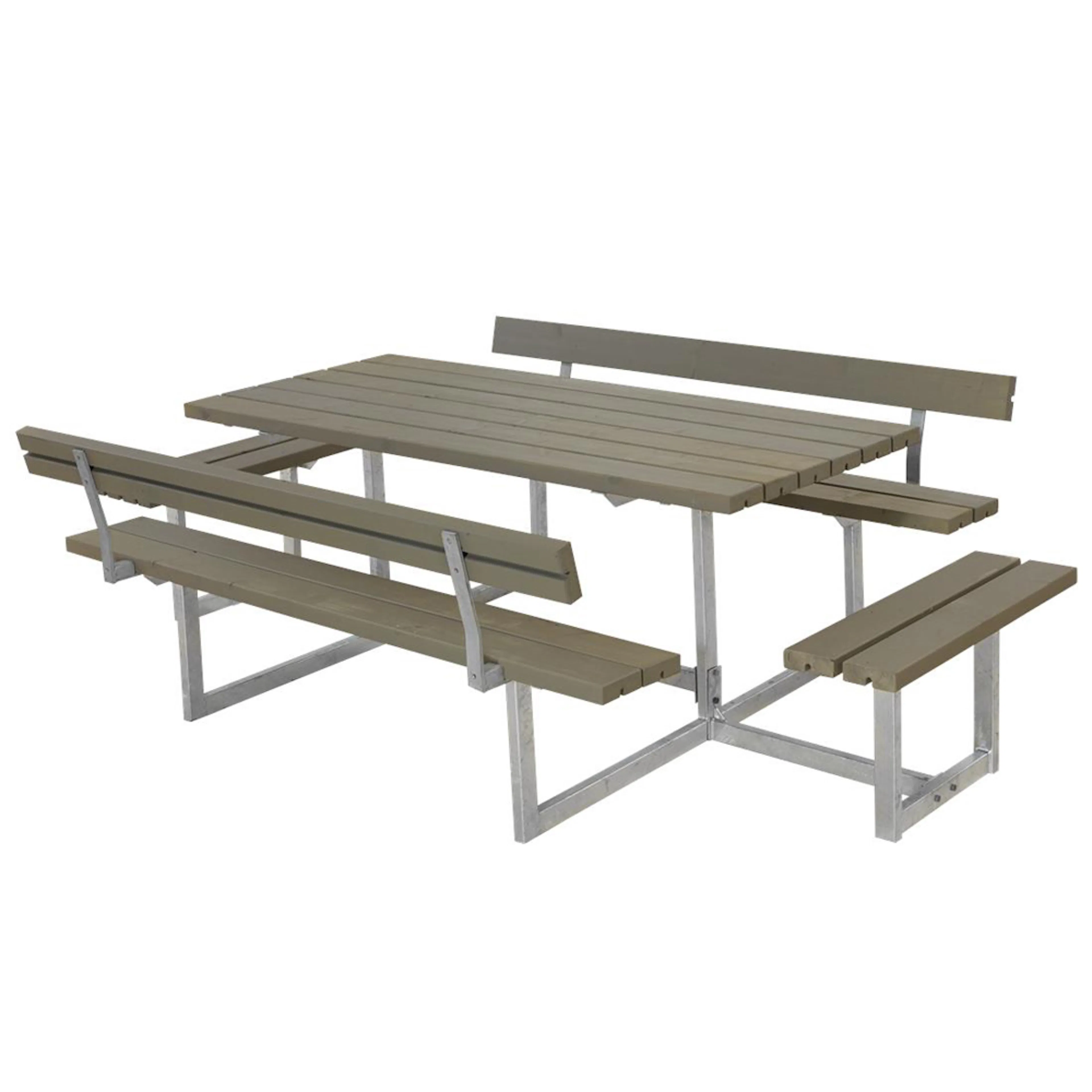 Basic BB-sæt m/2 ryglæn+2 påbygninger BxLxH: 1840x2600x720 mm, Ryggstöd på båda bänkarna, 2 Extra Sittplatser