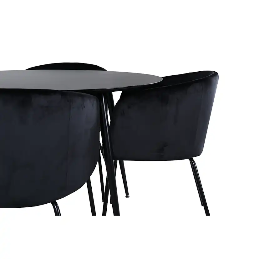 Matgrupp Venture Home Silvia med 4 Bergen Stolar Sammet