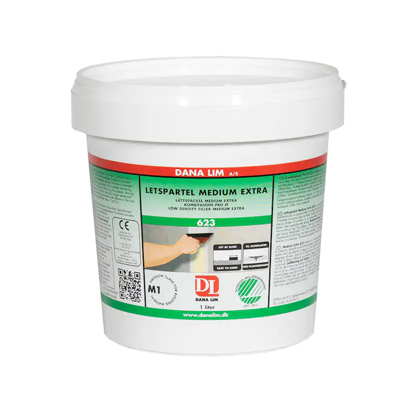 Lättspackel Danalim Medium 623 Extra Dana Thinner & Förtunning 1 Liter