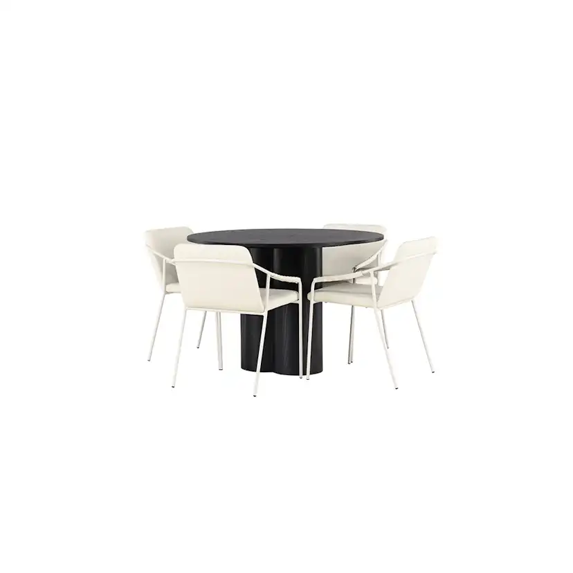 Matgrupp Venture Home Olivia Ø110 cm med 4 st Tvist stolar