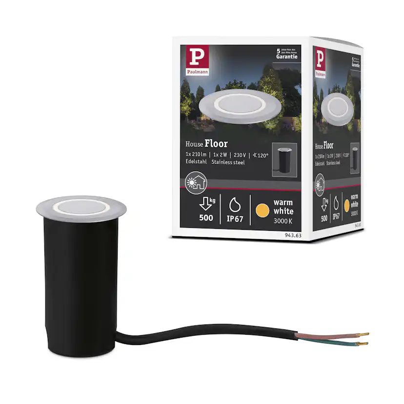 LED Infälld Markbelysning Paulmann House Stripe Rund IP67 230V