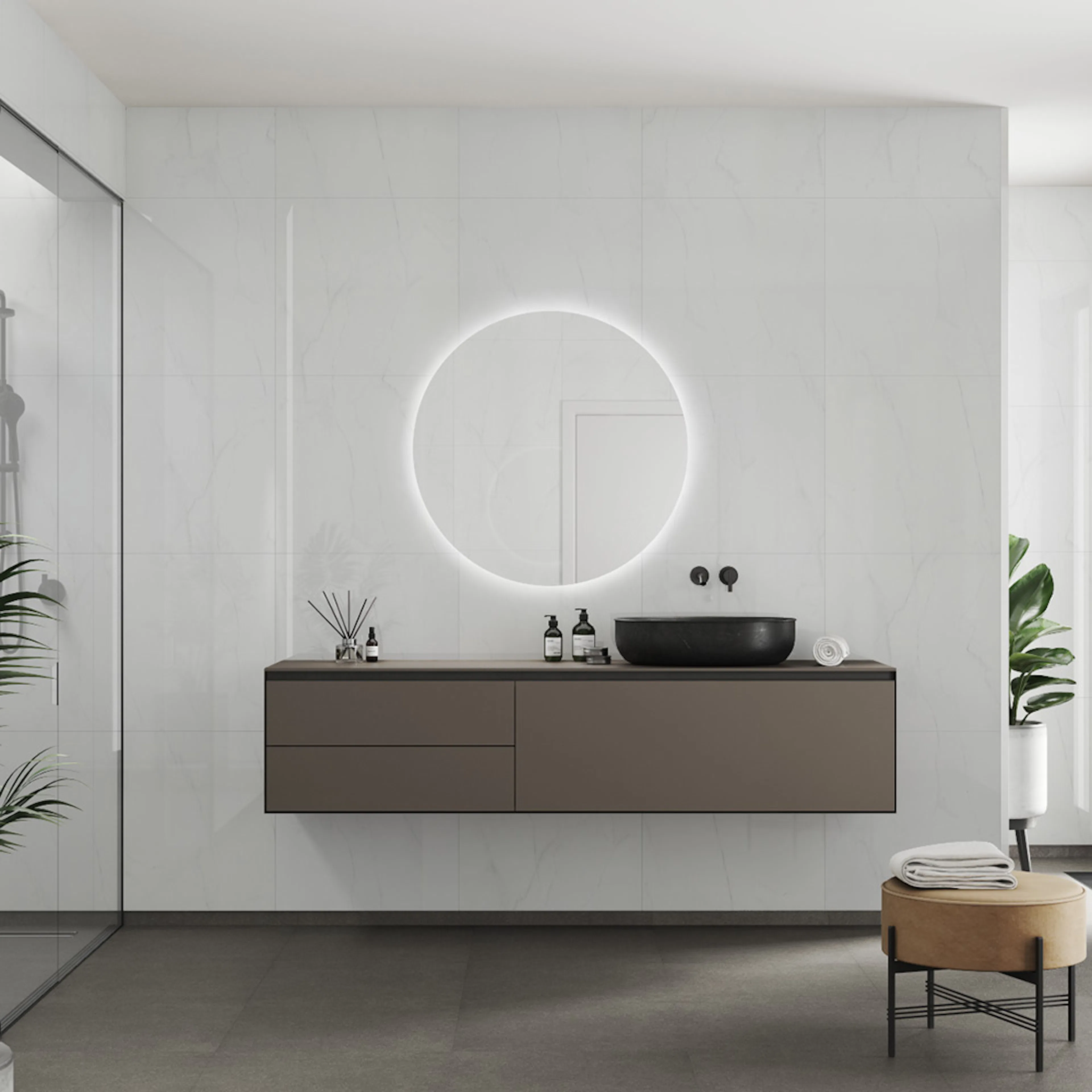 Våtrumsskiva Fibo 3487-TM6060 HG Bright Marble 10x620x2720 mm