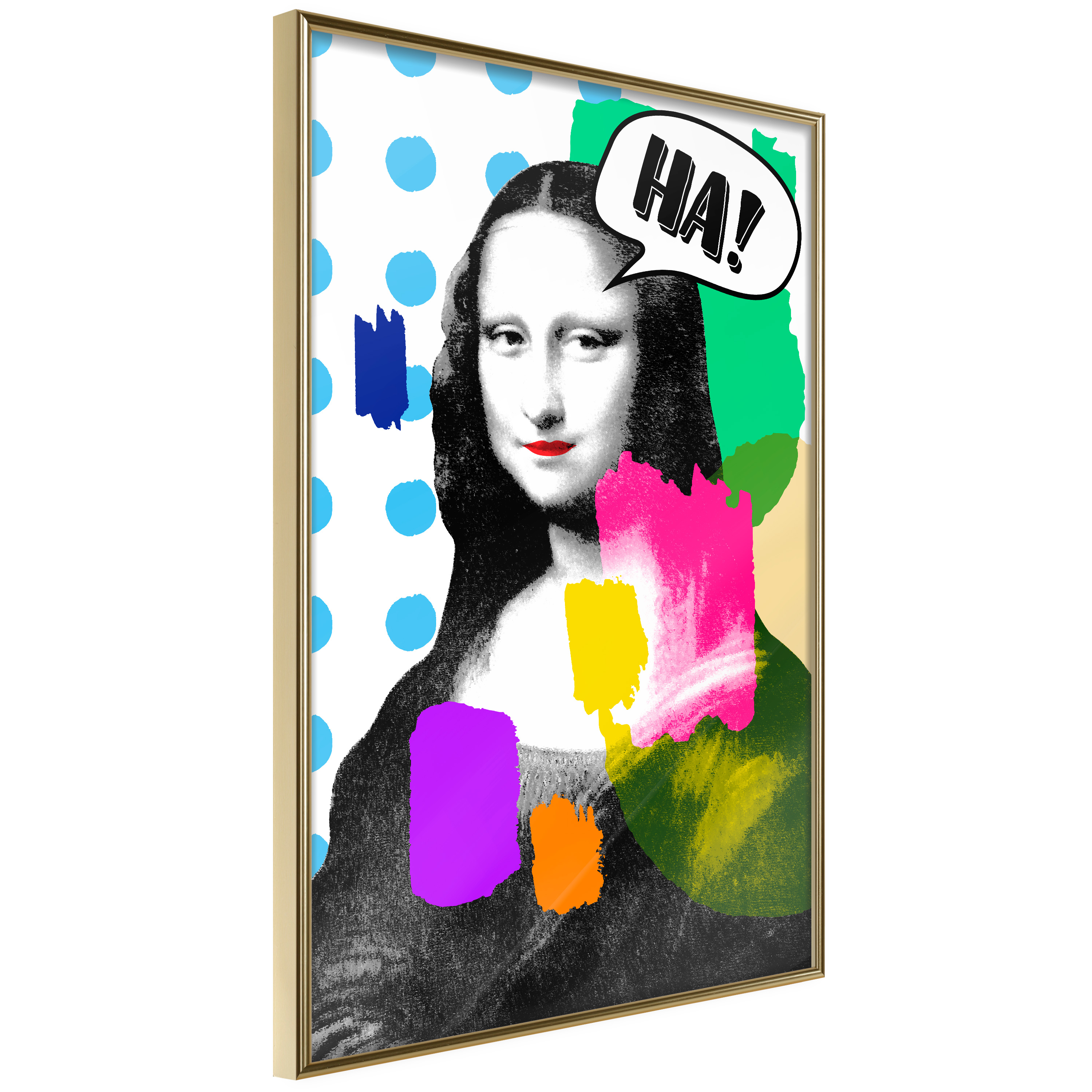 Affisch - Mona Lisa Pop-art [Poster] 30x45 Guld ram, 30x45 cm