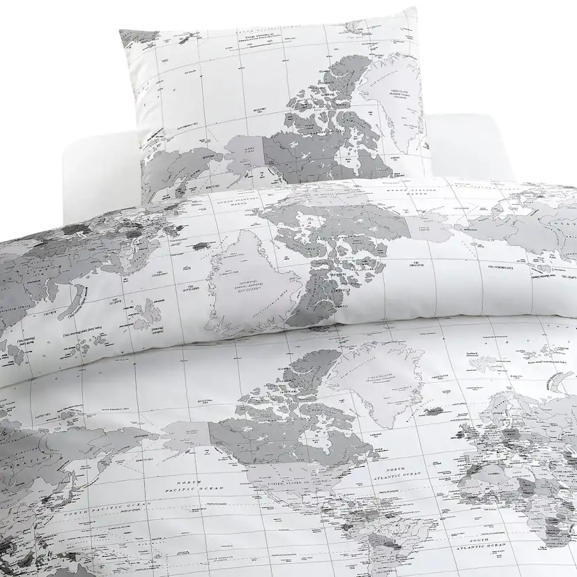 Påslakanset Borganäs of Sweden Big World Grå Enkelsäng