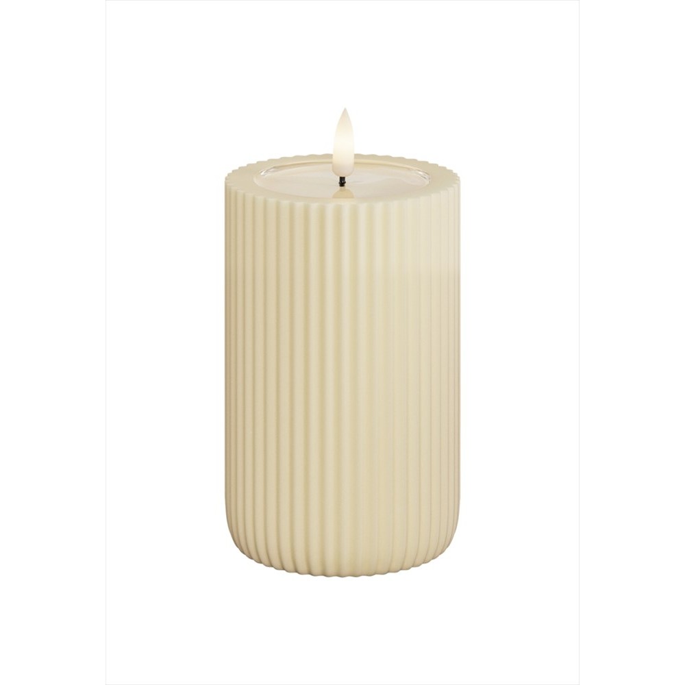 LED-Blockljus UNIQUE Candles Stripe 8x12,5 cm