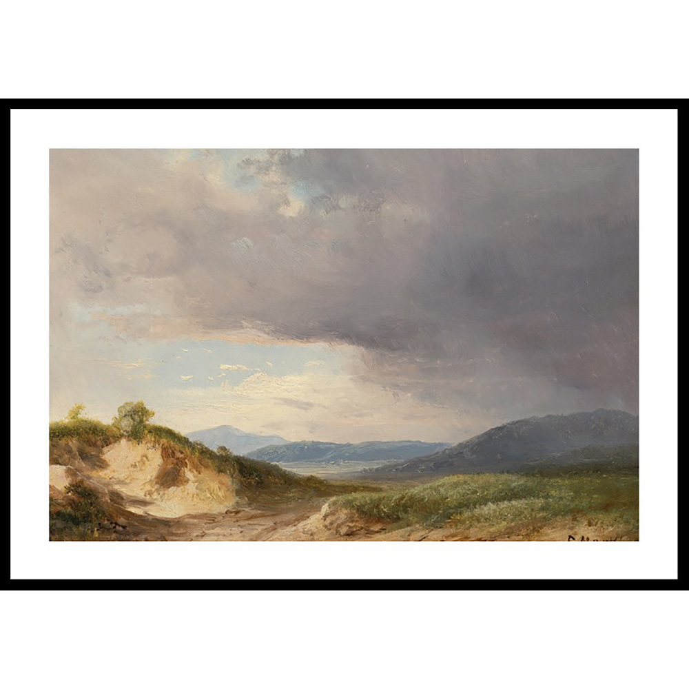 Poster Gallerix Hilly Landscape With Cloudy Skies By Károly Markó