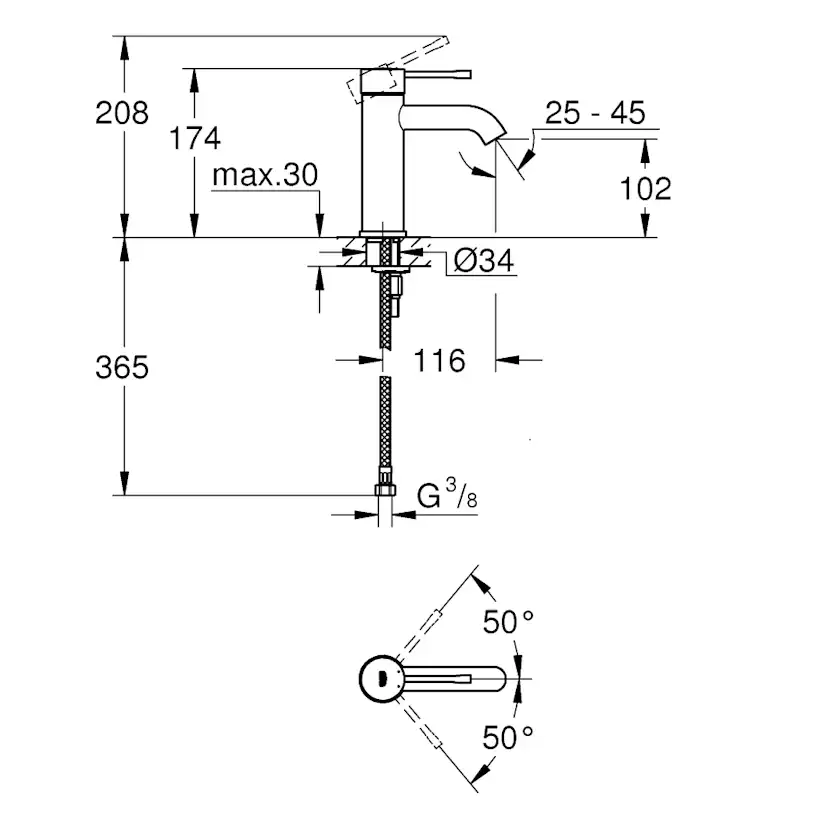 Tvättställsblandare Grohe Essence 23590