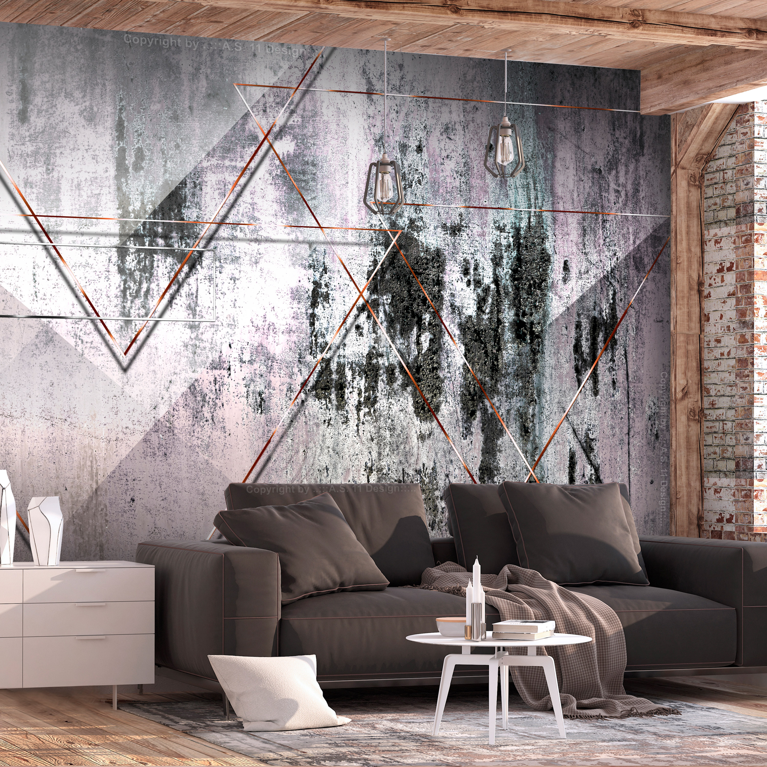 Fototapet Arkiio Självhäftande Geometric Wall