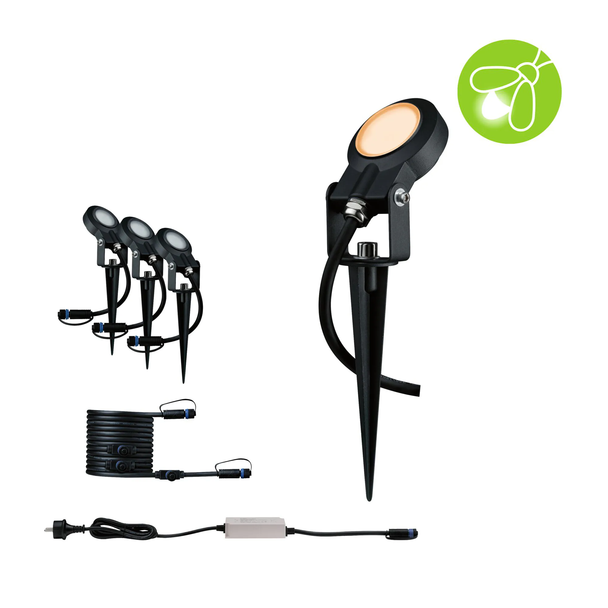 Spotlight Paulmann Sting Plug & Shine LED IP67 24V 3-pack med Kabel och Transformator
