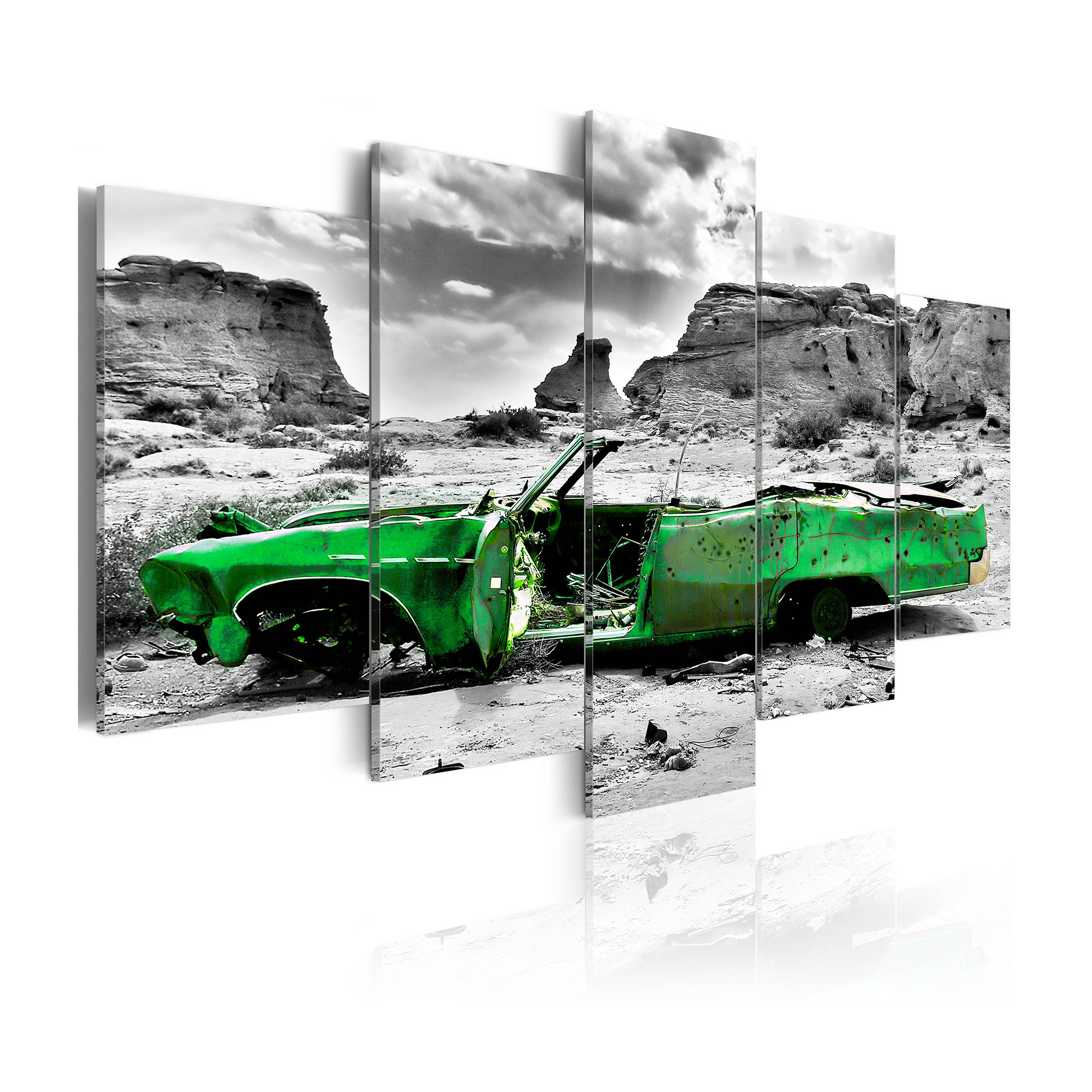Tavla Arkiio Green Retro Car At Colorado Desert