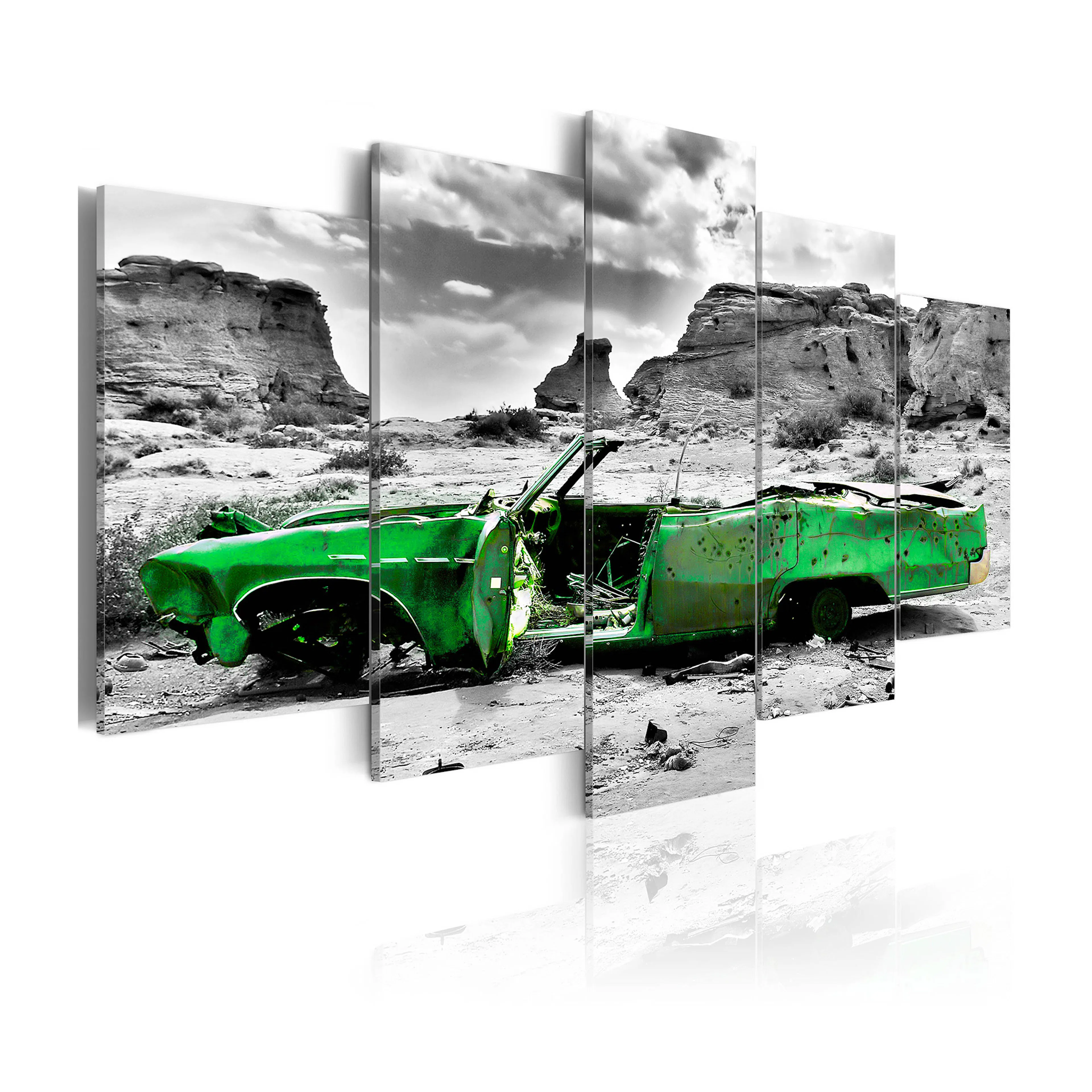 Tavla Arkiio Green Retro Car At Colorado Desert