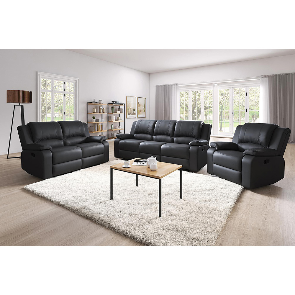 Norbo Reclinersoffa 4-sits Konstläder Svart