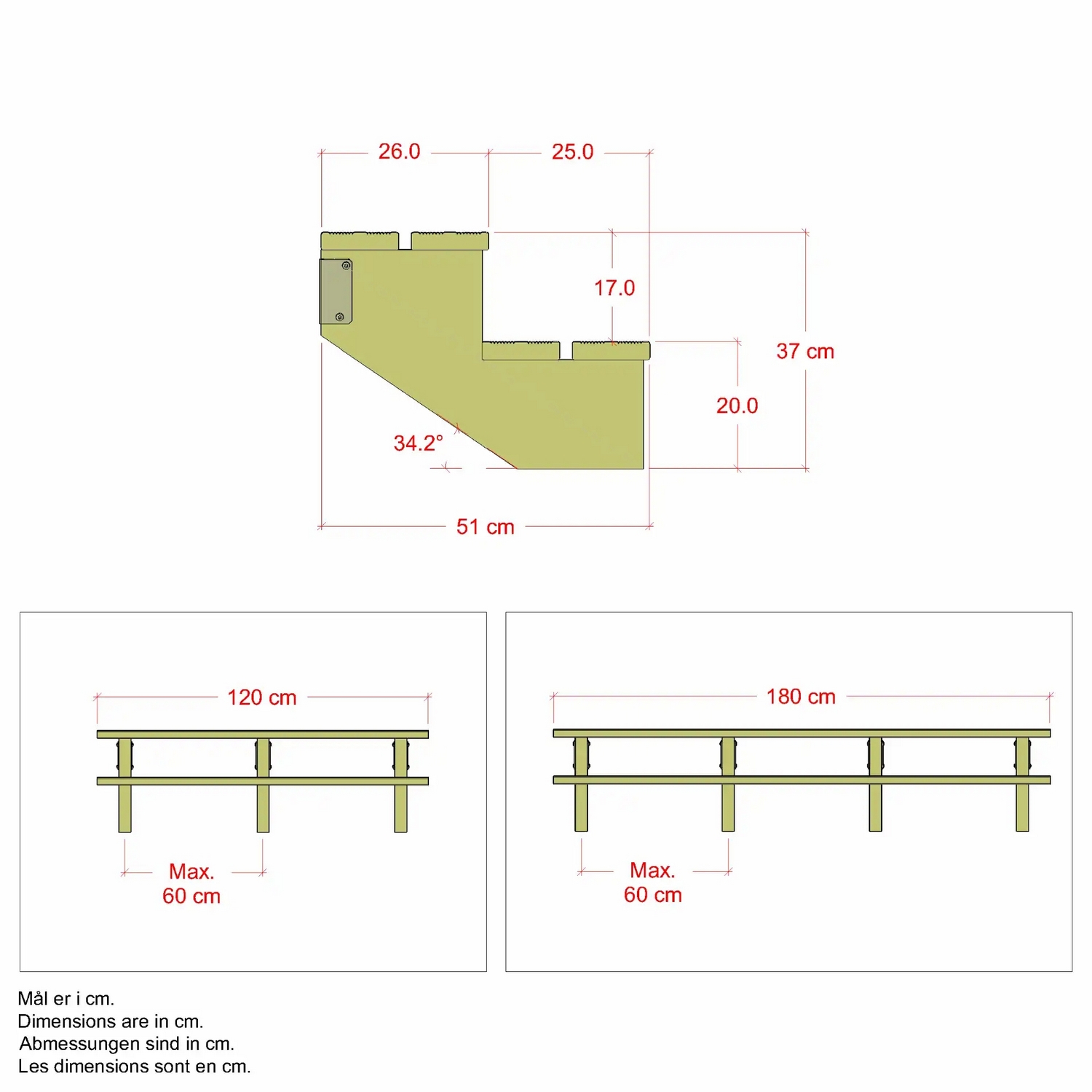 Terrasstrappa PLUS 34,2-120 Grader 5462