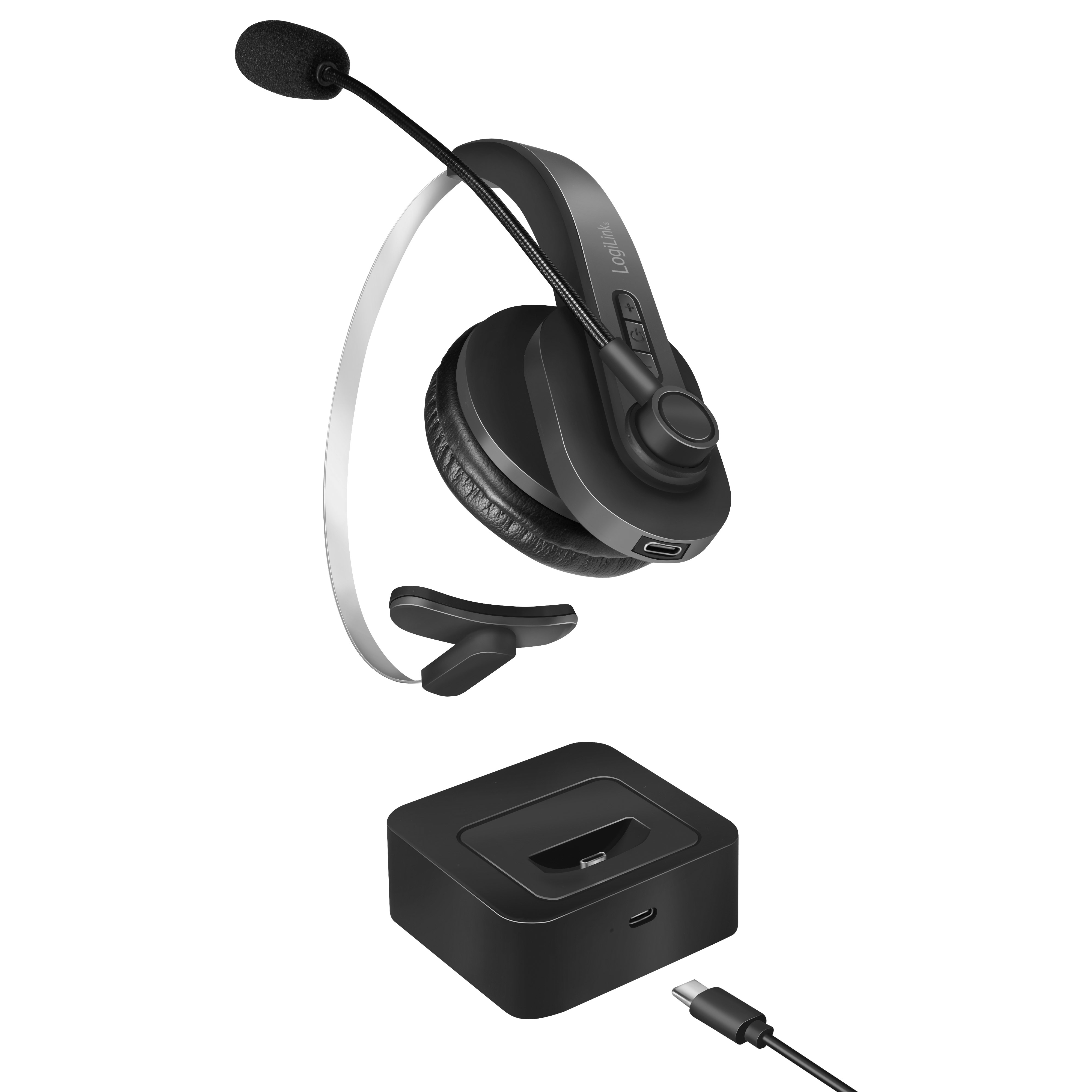 Bluetooth-headset LogiLink Mono inkl. Laddställ