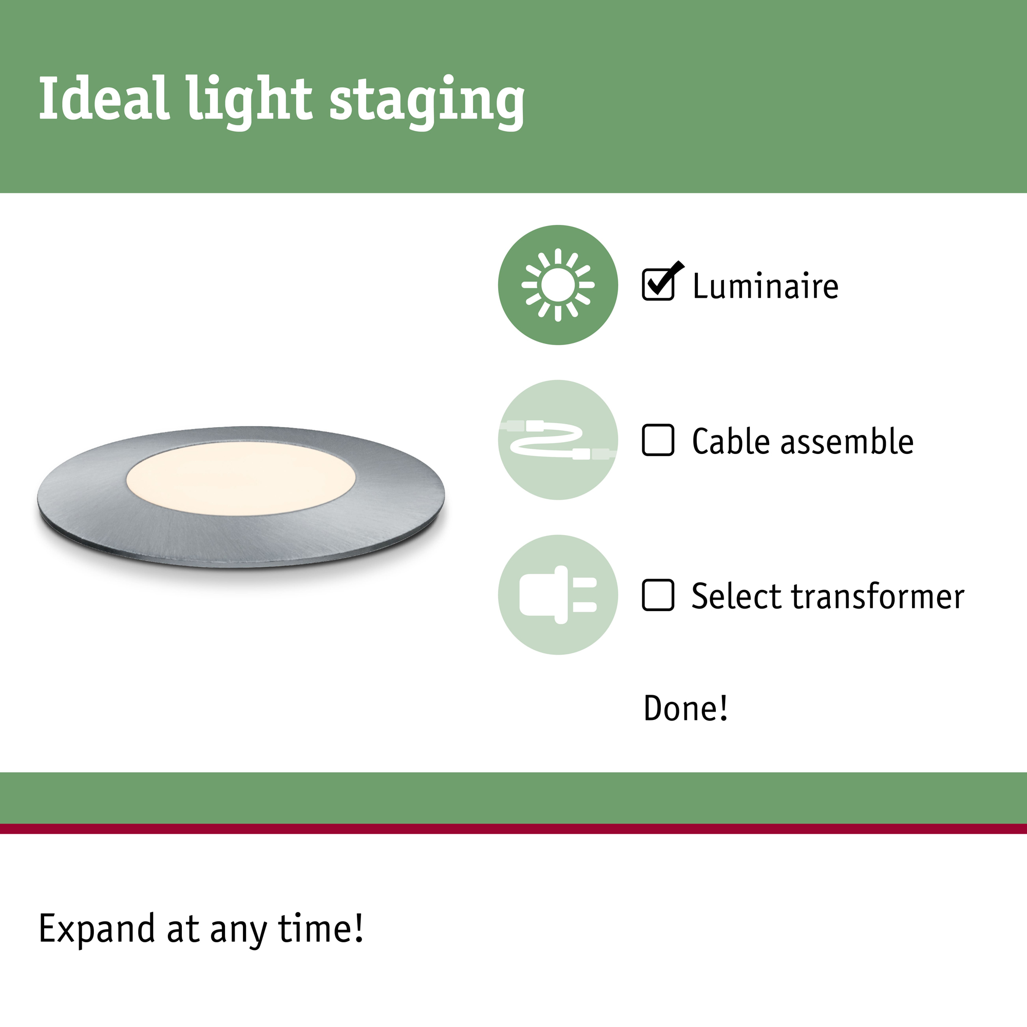 LED Infälld Markbelysning Paulmann Plug & Shine Floor Mini Spot IP67 24V