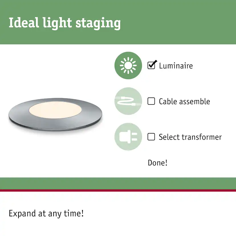 LED Infälld Markbelysning Paulmann Plug & Shine Floor Mini Spot IP67 24V