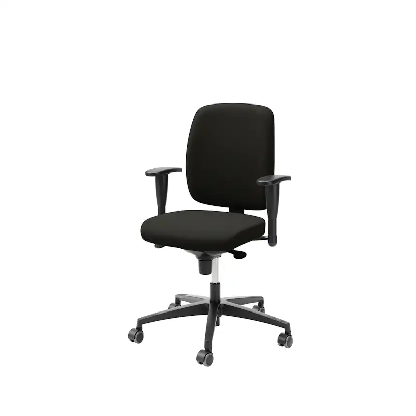Kontorsstol Lanab Group LD 6135 Svart Stol med Justerbar Sits & Ryggstöd