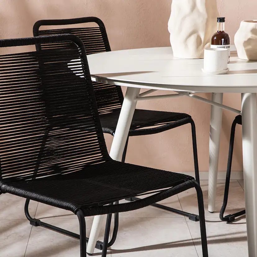 Matgrupp Utomhus Venture Home Lina Ø120 cm med 4 Lindos Trädgårdsstolar