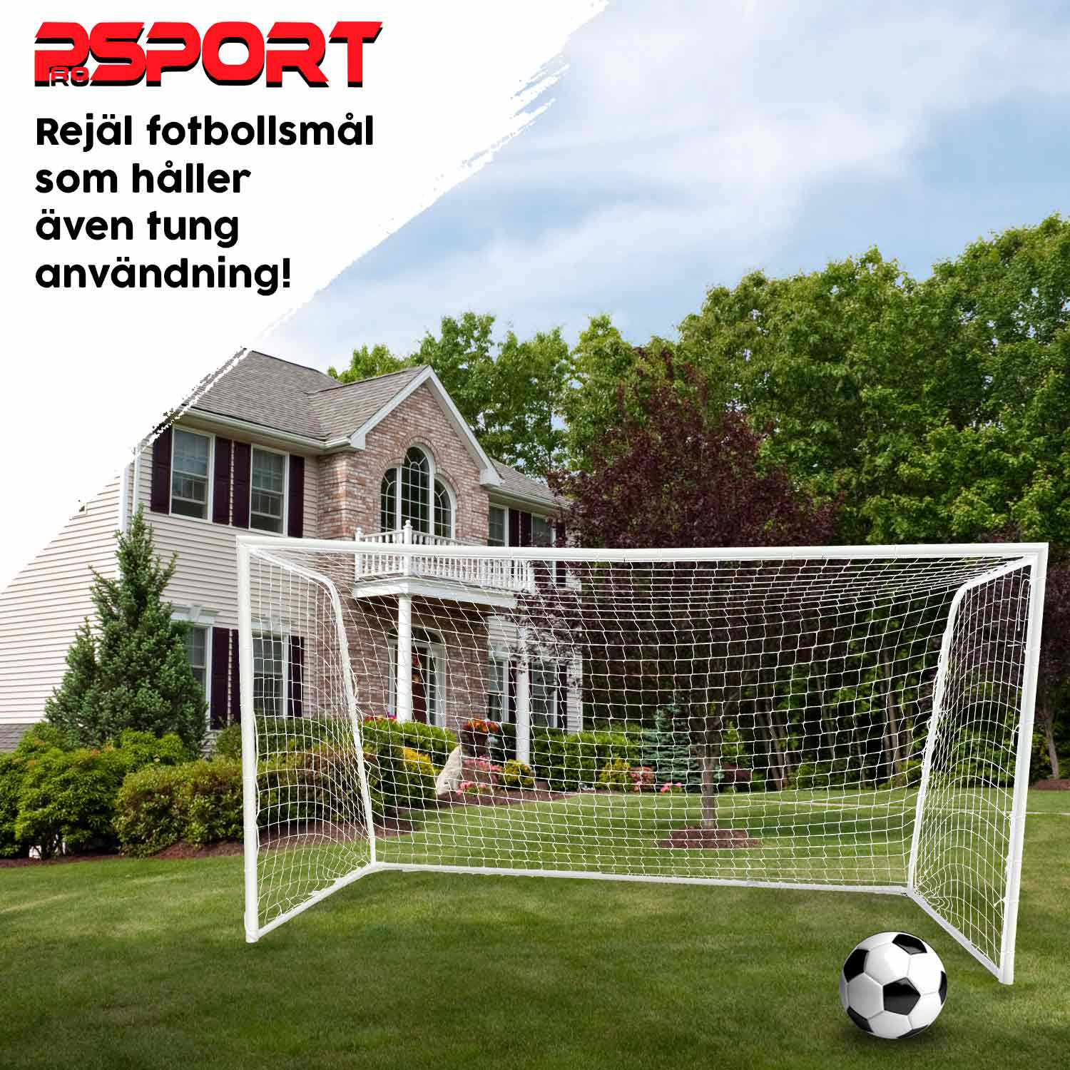 Fotbollsmål ProSport Robust med Ram i Stål 210x150x50 cm
