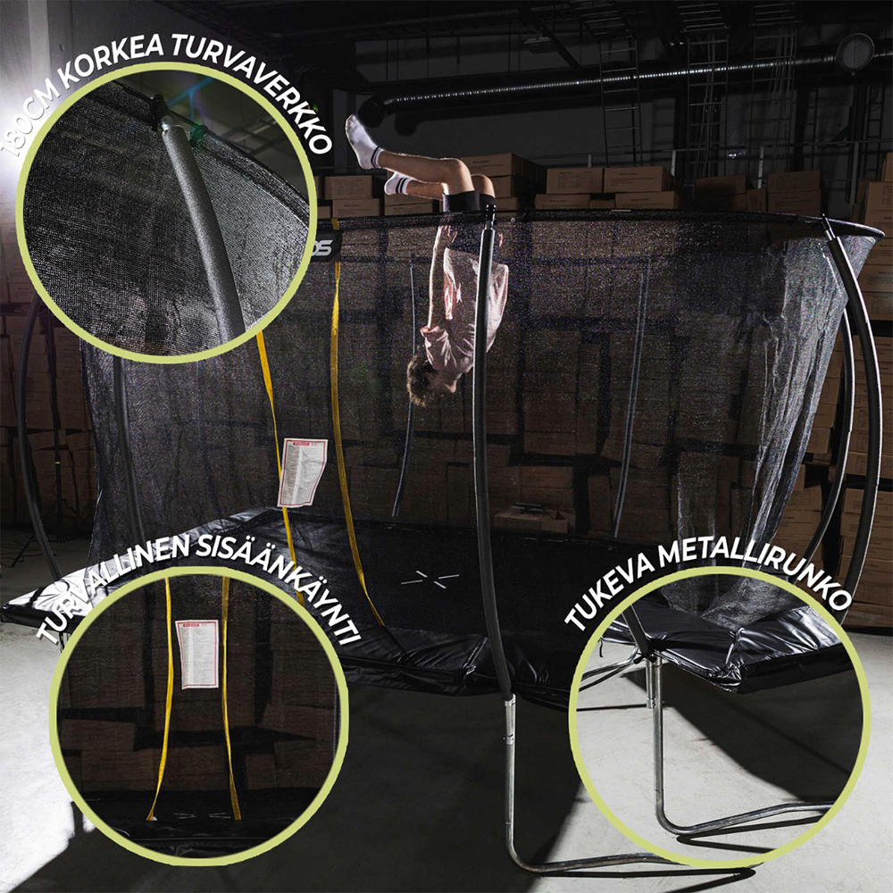 Studsmatta Stratos Rektangulär med Skyddsnät