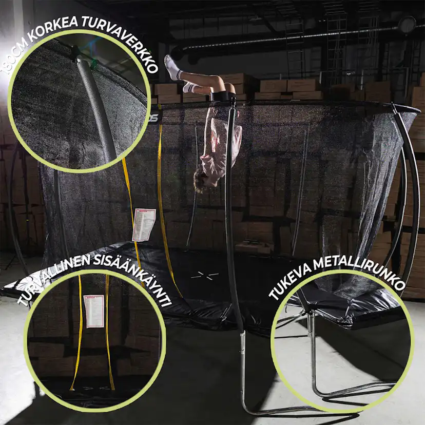 Studsmatta Stratos Rektangulär med Skyddsnät