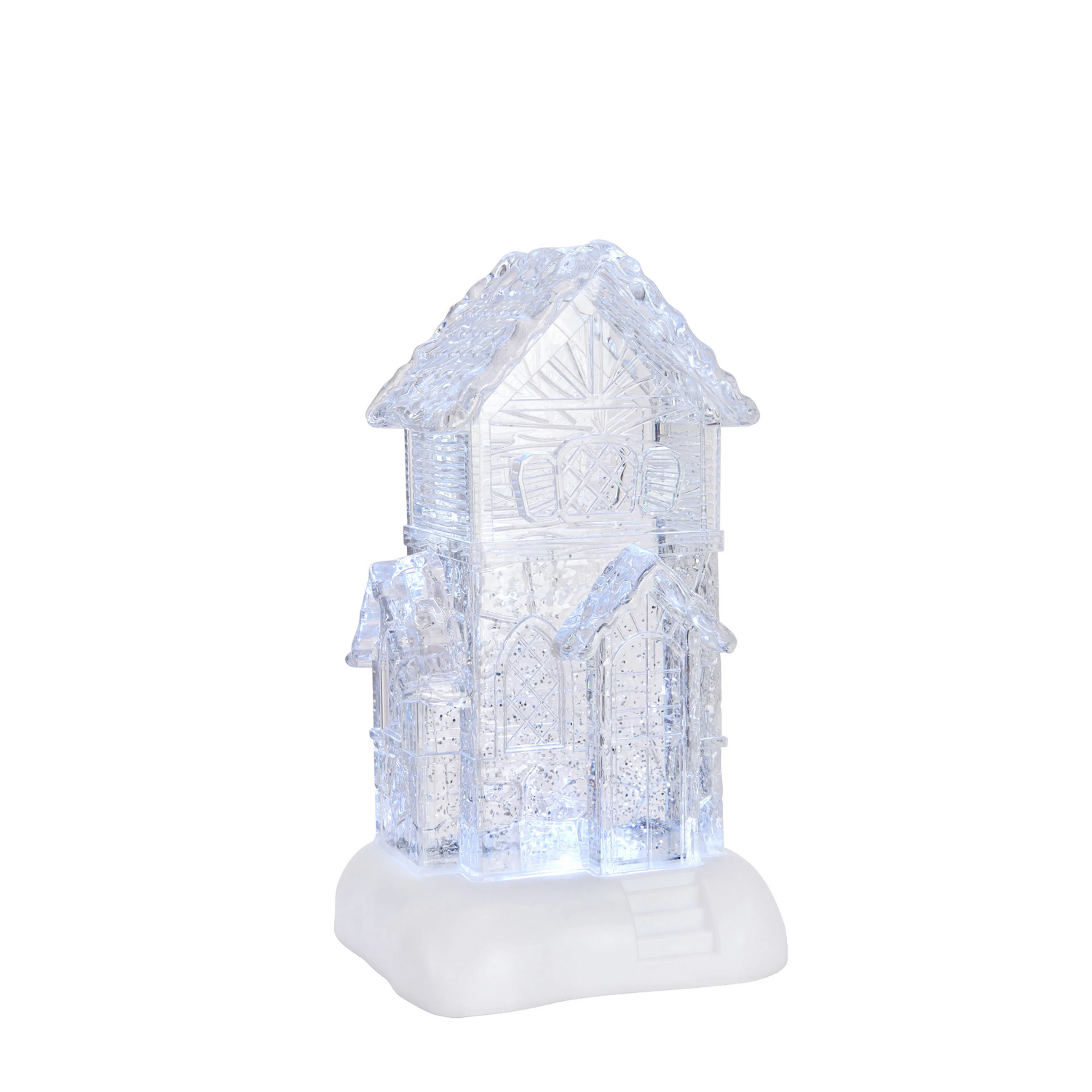 Bordsdekoration Markslöjd Dale Transparent Pepparkakshus med LED-belysning