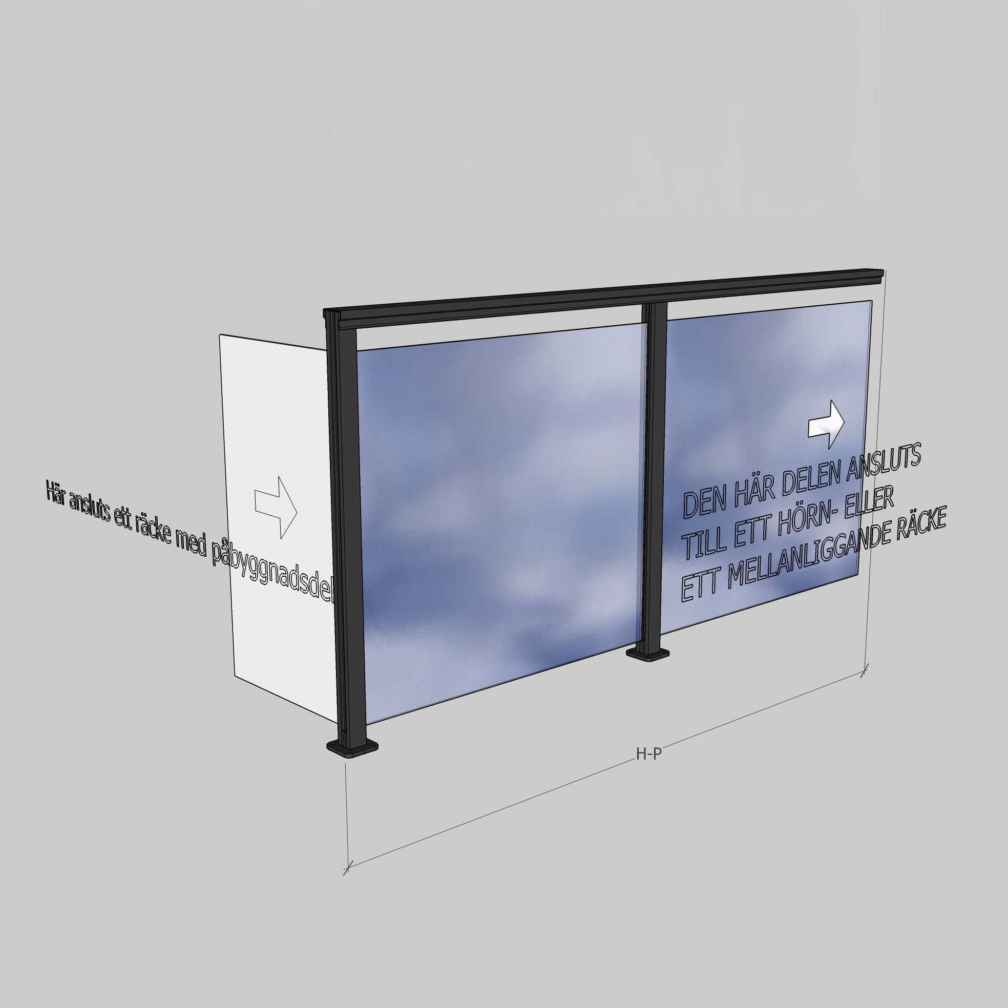 Alu. Vit Ovanpå 1400 mm H-P 1400x1100 mm Vit