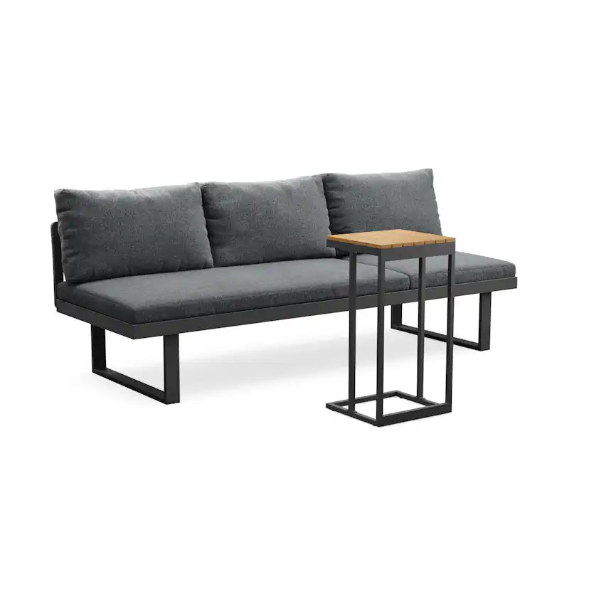 Utesoffa deNoord Samira Fällbar Utesoffa med soffbord - Solsäng i aluminium