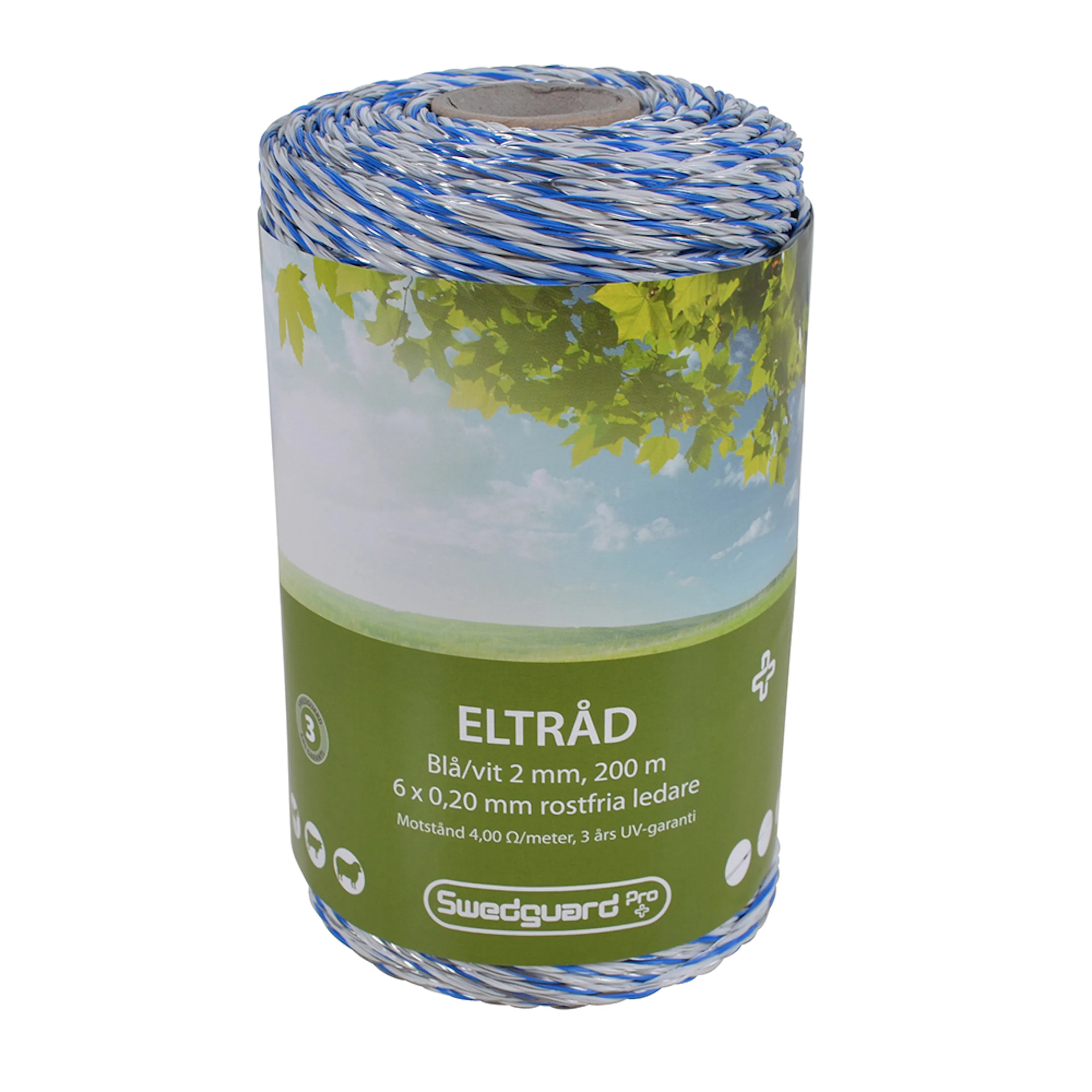 Eltråd Swedguard + 2 mm Vit/Blå