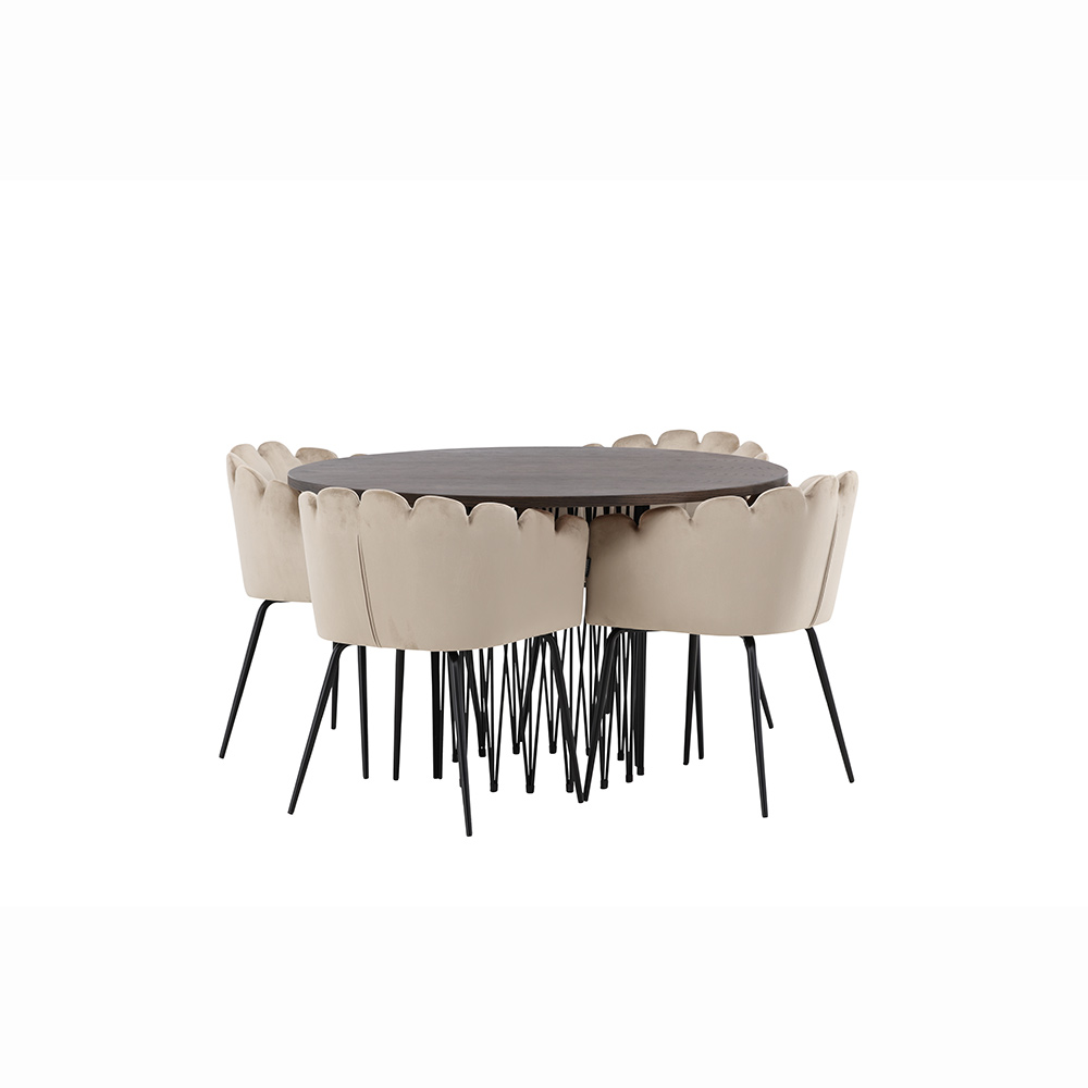 Matgrupp furniture/fashion Stone med 4 Limhamn Stolar Runt