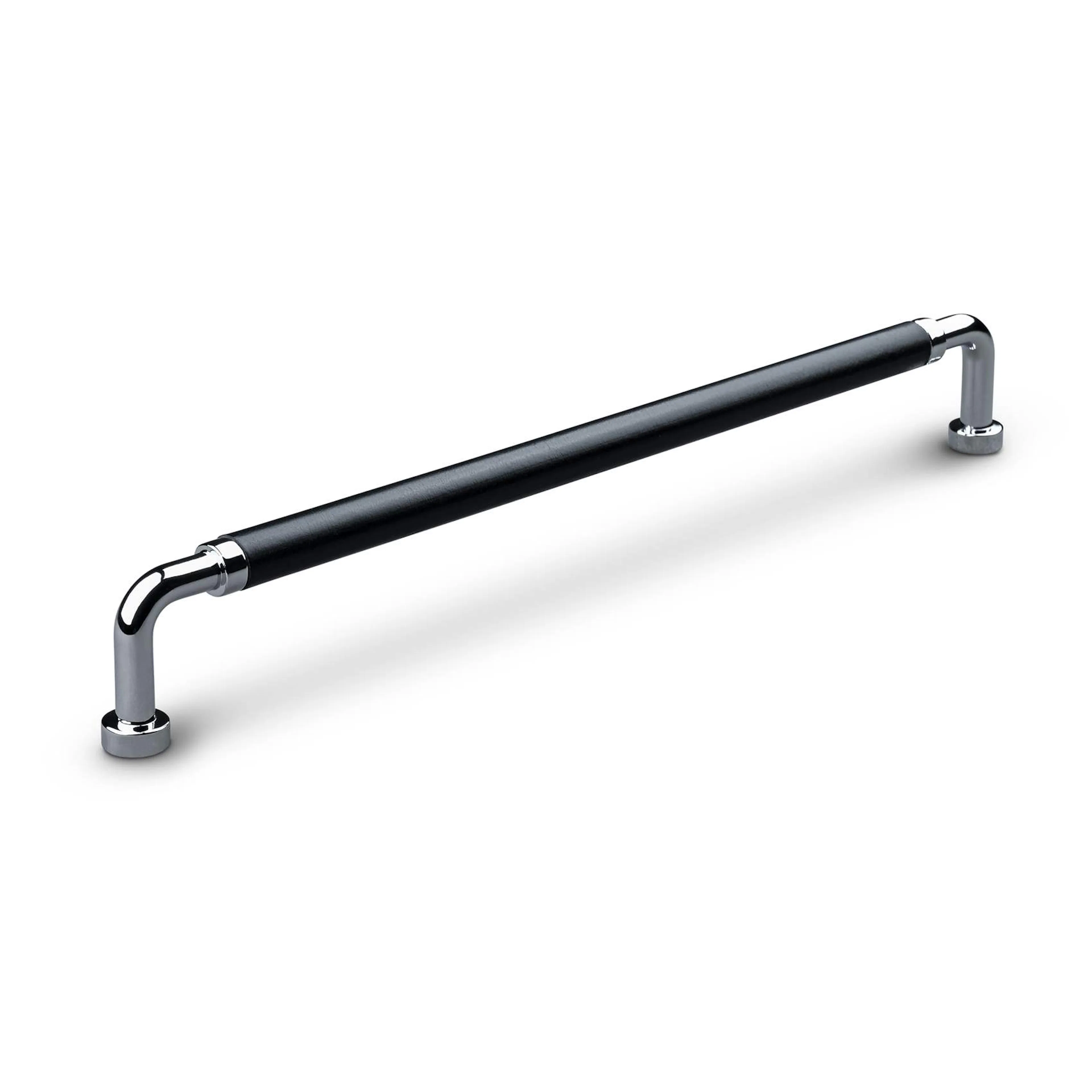 HANDTAG POSTA CC224 KROM SVART LÄDER SVEPT Svart/Krom, Längd: 236 mm