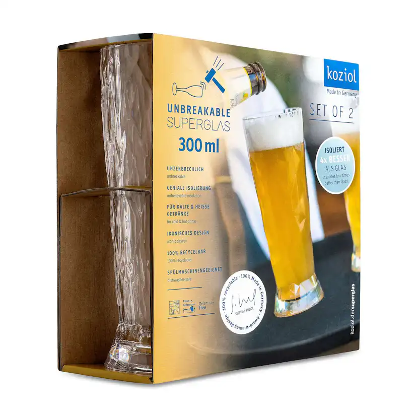 Ölglas Koziol Club No. 10 300 ml Crystal Clear 2-pack