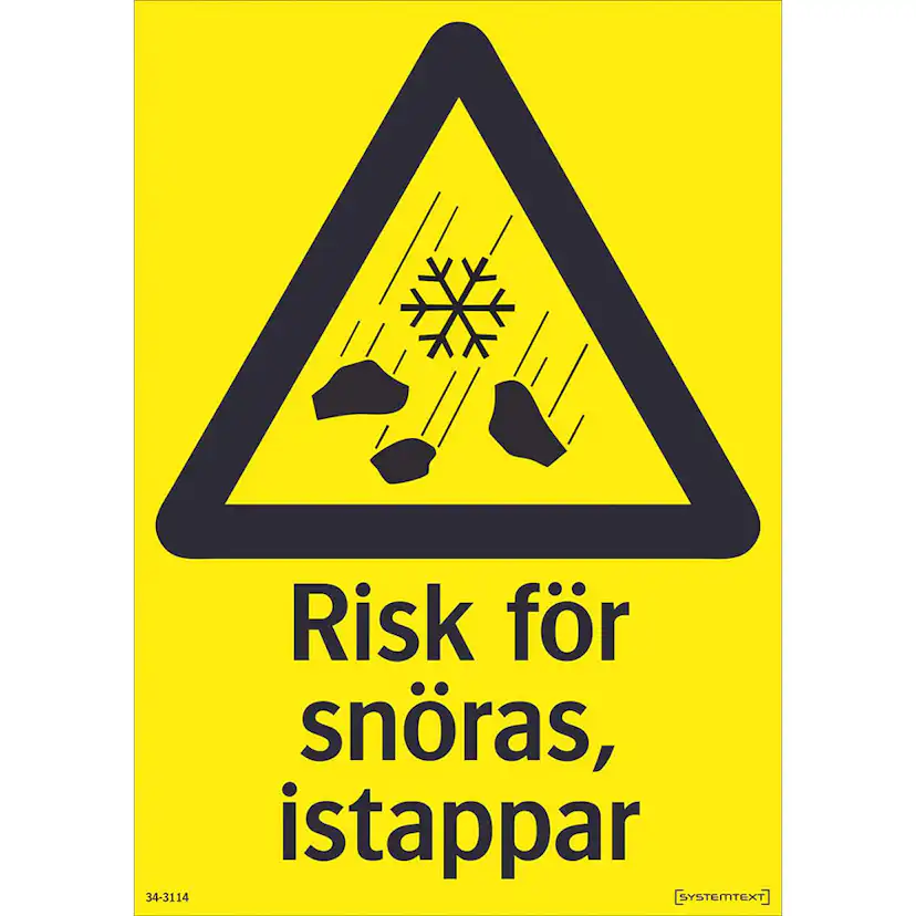 Skylt Systemtext Risk För Snöras Plast