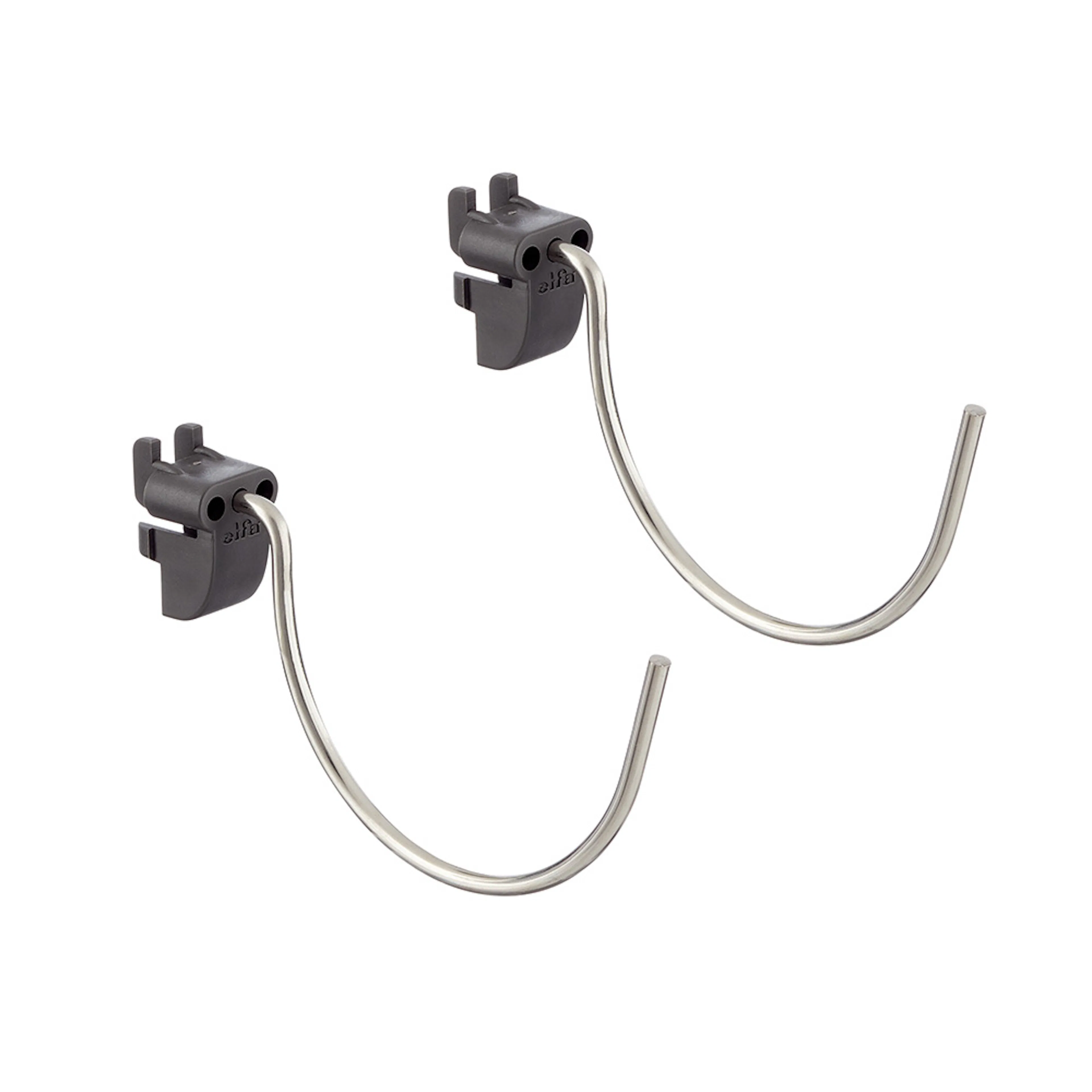 Stor Rund Krok Elfa Garage+ för Förvaringstavla 2-pack