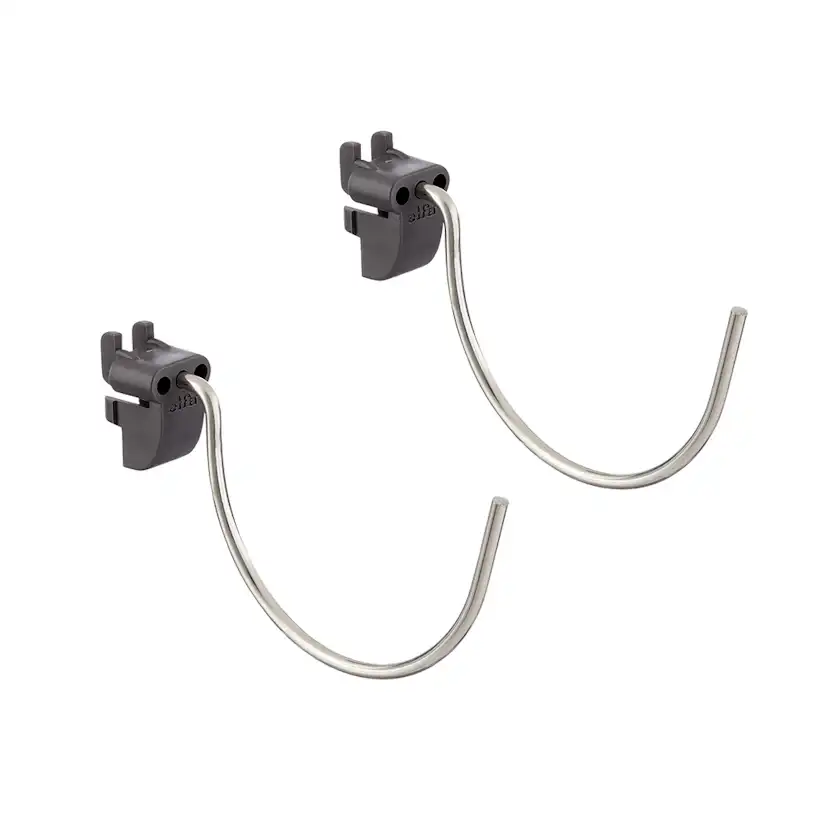 Stor Rund Krok Elfa Garage+ för Förvaringstavla 2-pack