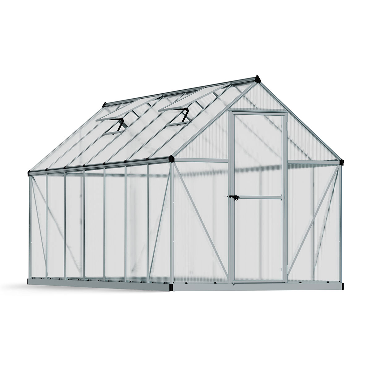 Växthus Canopia by Palram Mythos Aluminiumram med UV-Skyddad Polykarbonat & Ventilationsfönster, 7,9 m²