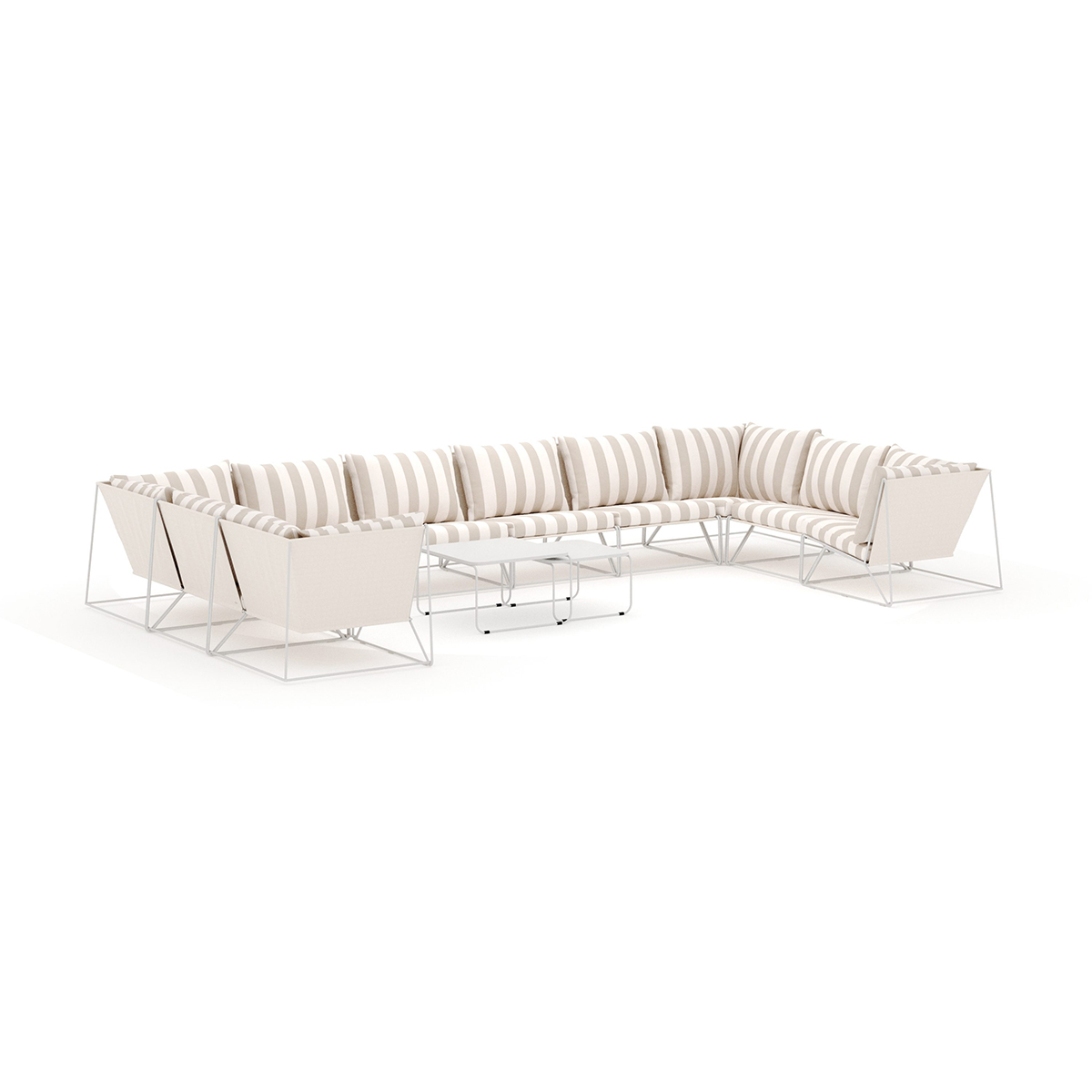Loungesoffa Comfort Garden Usteryd utomhus U-soffa 10-sits med stängt avslut
