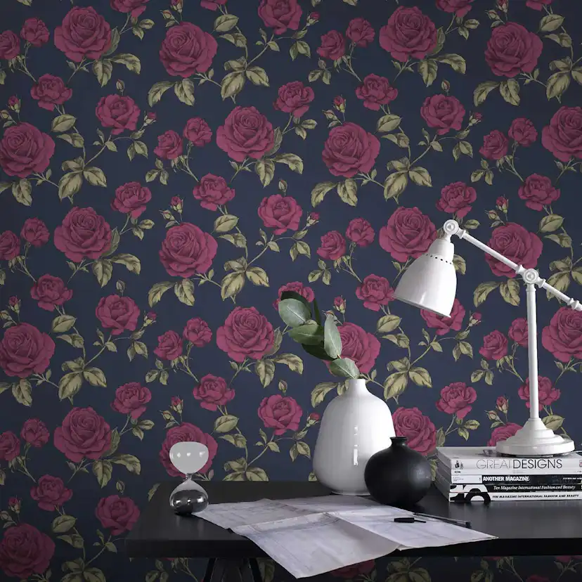 Tapet Boutique Blommor Metallic 104135