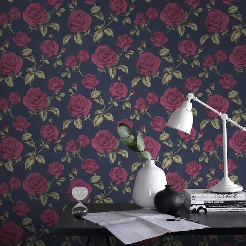 Tapet Boutique Blommor Metallic 104135