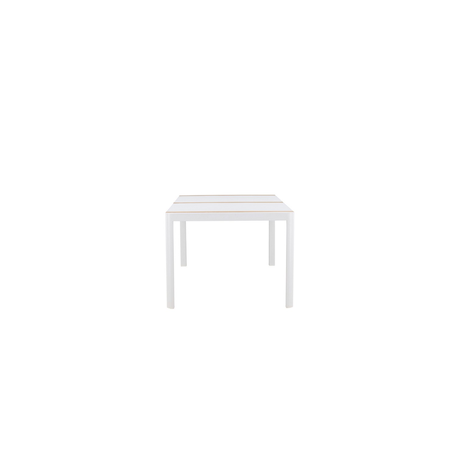 Togo Dining Table, White, Teak, Aluminum Vit