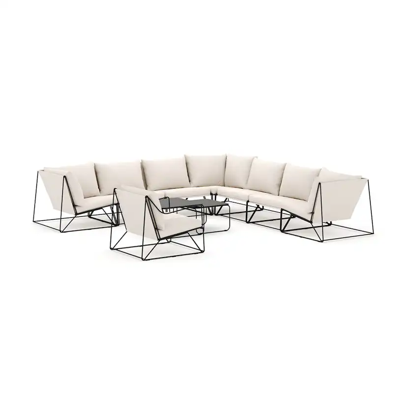 Loungesoffa Comfort Garden Usteryd utomhus hörnsoffa 8-sits vändbar med fåtölj
