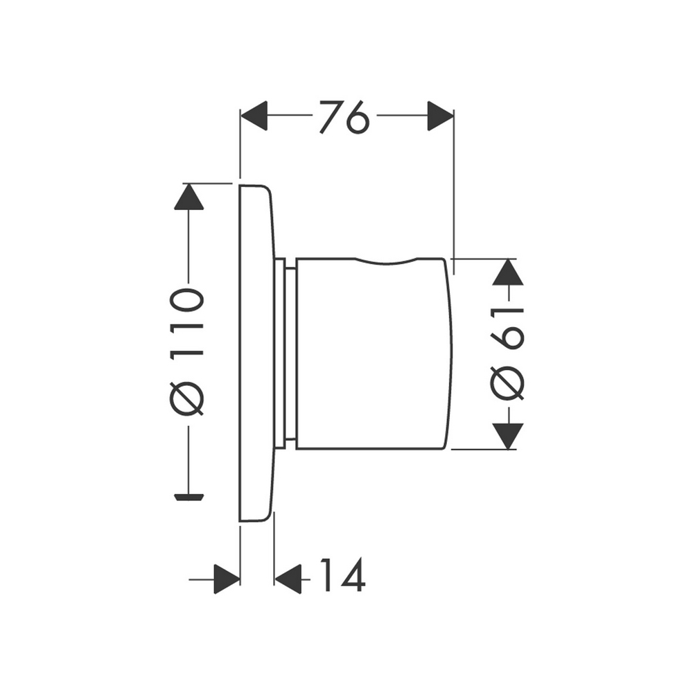 Avstängningsventil Hansgrohe 3-funktioner