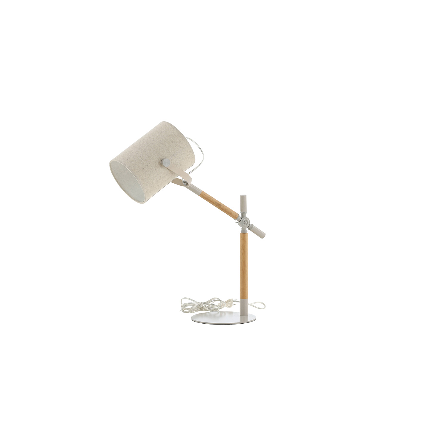 Dennis -Table Lamp - Beige / Wood/Beige Linen Beige