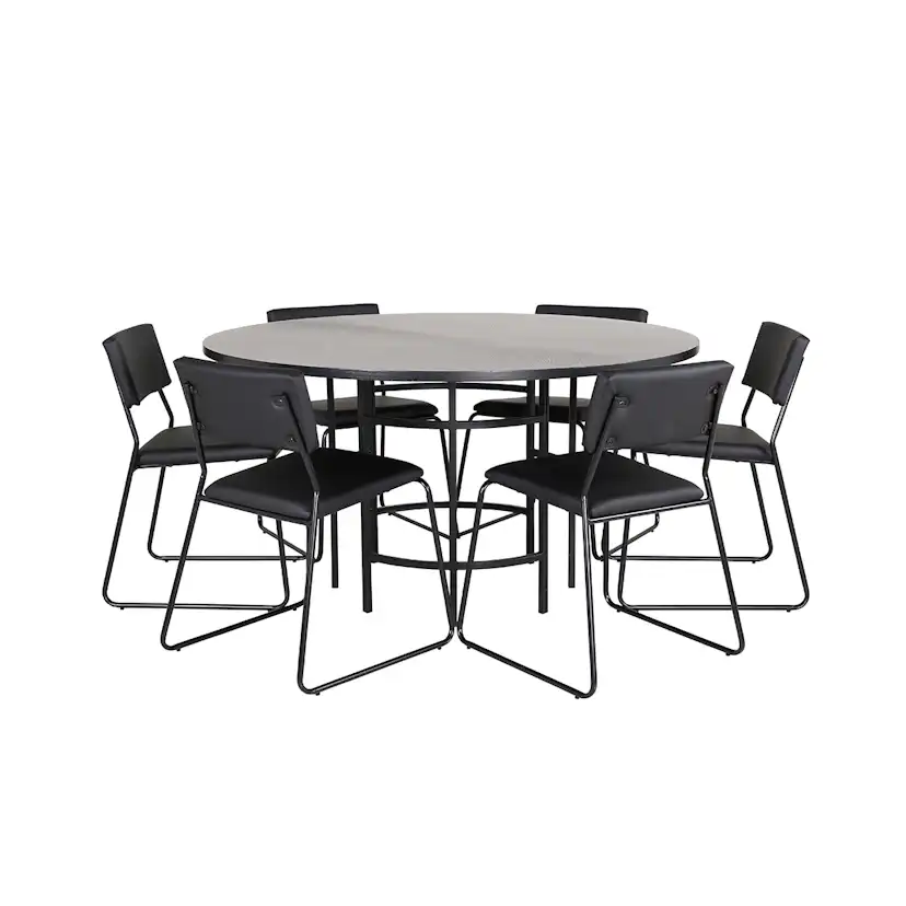 Matgrupp Venture Home Wien med 6 Kungshamn Stolar Konstläder