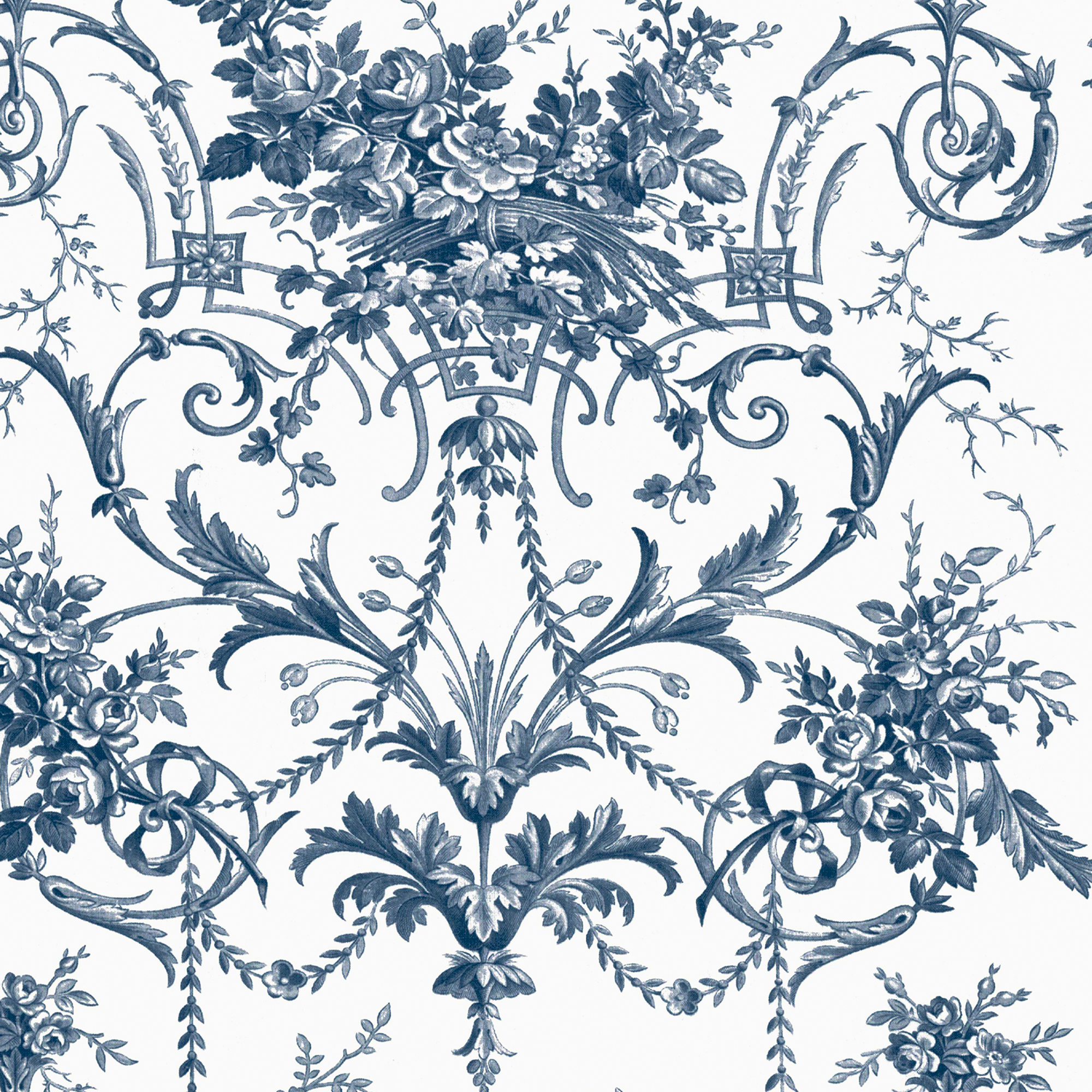 Tapet Laura Ashley Tuileries Midnight Blå 122767