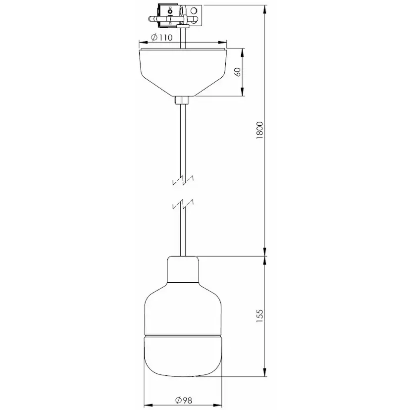 Taklampa Ifö Electric Arm Ohm P G9